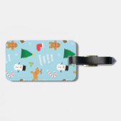 Buntes Lebkuchen-Schneemann-Weihnachtsmuster Gepäckanhänger (Rückseite horizontal)