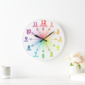 Buntes Lernen Große Wanduhr (Zuhause)