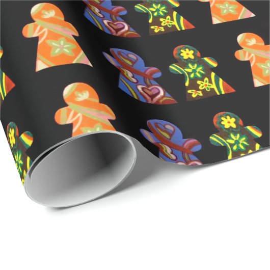 Buntes Leute-Packpapier Geschenkpapier (Rolleneckpunkt)
