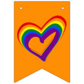 Buntes LGBT Gay Pride-Liebe-Regenbogen-Herz Wimpelkette (Zweite Fahne)