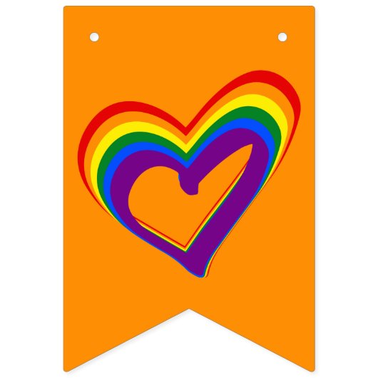 Buntes LGBT Gay Pride-Liebe-Regenbogen-Herz Wimpelkette (Zweite Fahne)