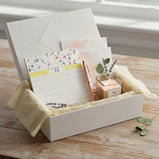 Buntes Libellen Monogramm Notizblock