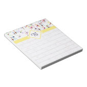 Buntes Libellen Monogramm Notizblock (angewinkelt)