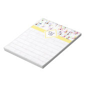Buntes Libellen Monogramm Notizblock (Rotiert)