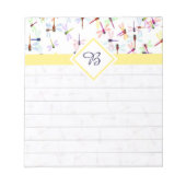 Buntes Libellen Monogramm Notizblock (Vorderseite)