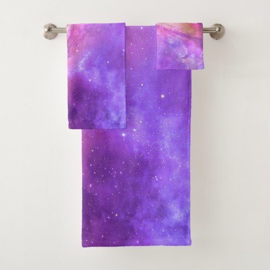 Buntes lila Tuch-Set der Galaxie-Grafik-| Badhandtuch Set (Insitu)