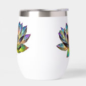 Buntes Lotusblumenfenster in Buntglas-Technik (Links)