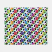 Buntes lustiges Fußball-Muster Fleecedecke (Vorderseite (Horizontal))