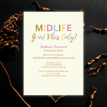 Buntes Lustiges Midlife Good Vibes 50. Geburtstag