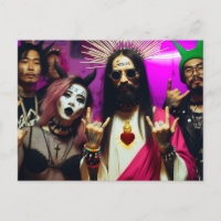 Buntes Lustiges Retro Punk Rock Party Jesus