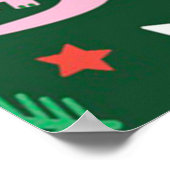 buntes, lustiges Weihnachtsmuster Poster (Ecke)