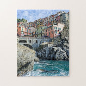 Buntes Manarola, Italien - das Cinque Terre Puzzle (Vertikal)