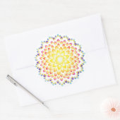 Buntes Mandala-Aquarell-Regenbogen-Strahlen Runder Aufkleber (Umschlag)
