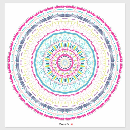 buntes Mandala Aufkleber (Blatt)