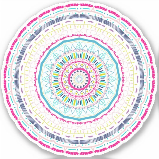 buntes Mandala Aufkleber (Vorderseite)
