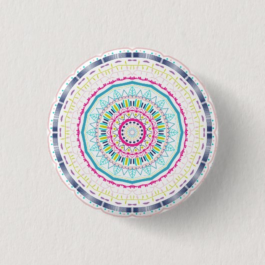 buntes Mandala Button (Vorderseite)