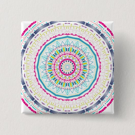 buntes Mandala Button (Vorderseite)