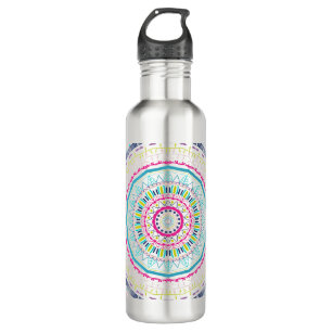 buntes Mandala Edelstahlflasche