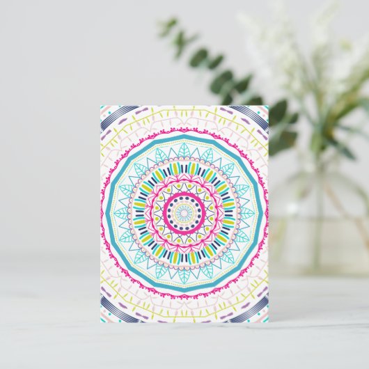 buntes Mandala Einladung (Stehend Vorderseite)