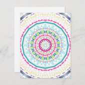 buntes Mandala Einladung (Vorne/Hinten)