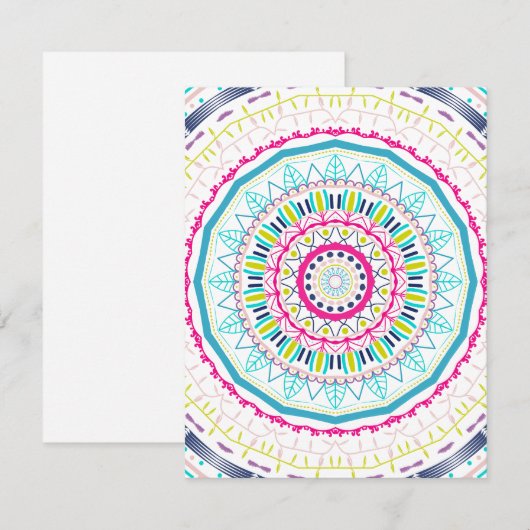 buntes Mandala Einladung (Vorne/Hinten)