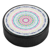 buntes Mandala Eishockey Puck (3/4)