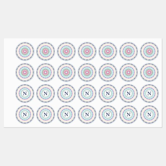 buntes Mandala Etiketten (Blatt)
