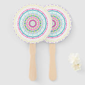 buntes Mandala Fächer (Vorne und Hinten)