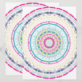 buntes Mandala Feiertagskarte (Vorne/Hinten)