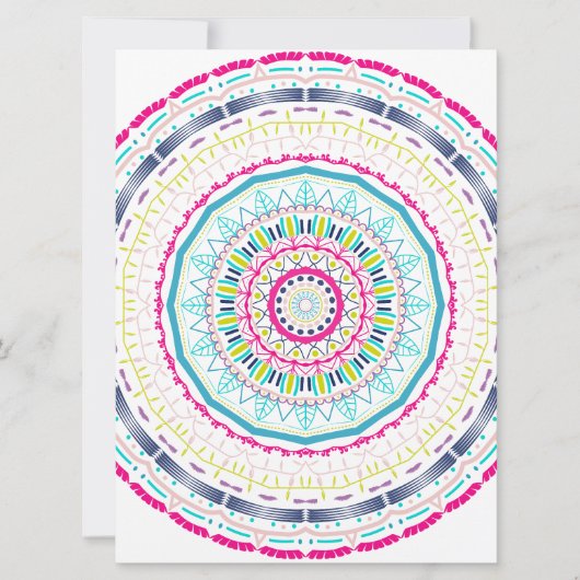 buntes Mandala Feiertagskarte (Vorderseite)