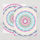 buntes Mandala Feiertagskarte (Vorne/Hinten)