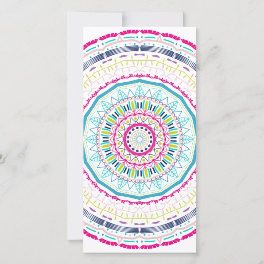 buntes Mandala Feiertagskarte (Vorderseite)