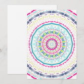 buntes Mandala Feiertagskarte (Vorne/Hinten)