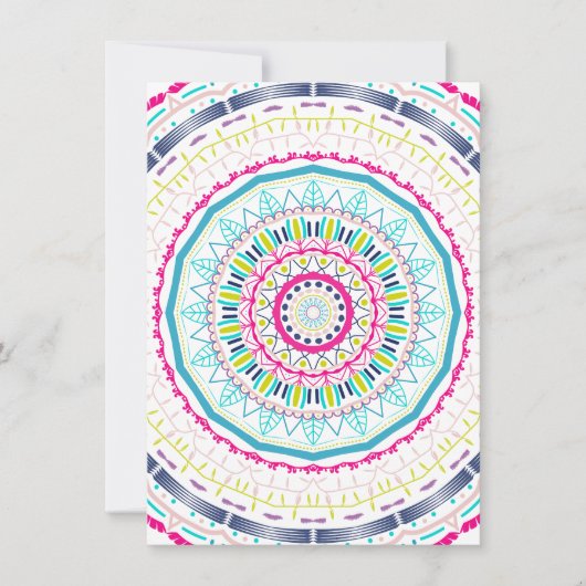 buntes Mandala Feiertagskarte (Vorderseite)