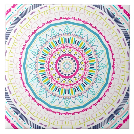 buntes Mandala Fliese (Vorderseite)