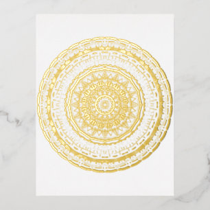 buntes Mandala Folien Feiertagspostkarte