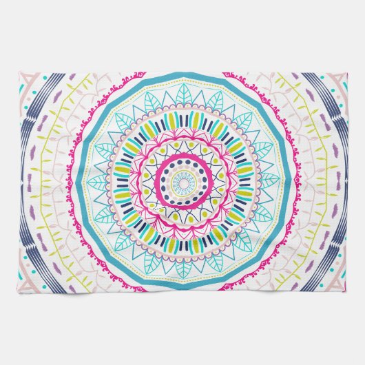 buntes Mandala Geschirrtuch (Horizontal)