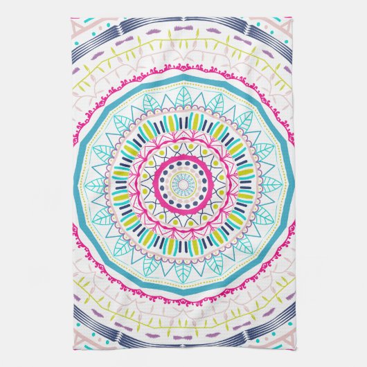 buntes Mandala Geschirrtuch (Vertikal)