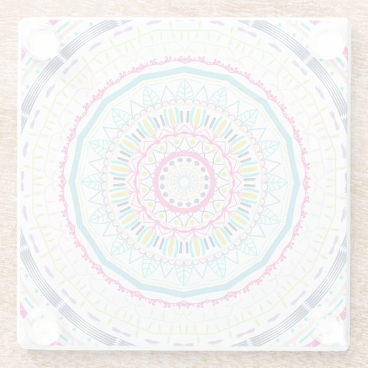 buntes Mandala Glasuntersetzer (Rückseite)