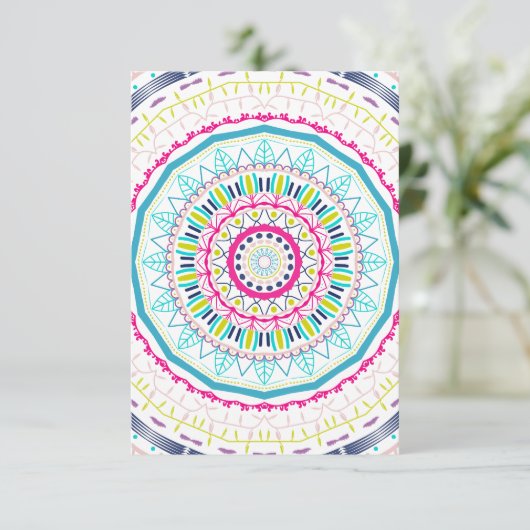 buntes Mandala Karte (Stehend Vorderseite)