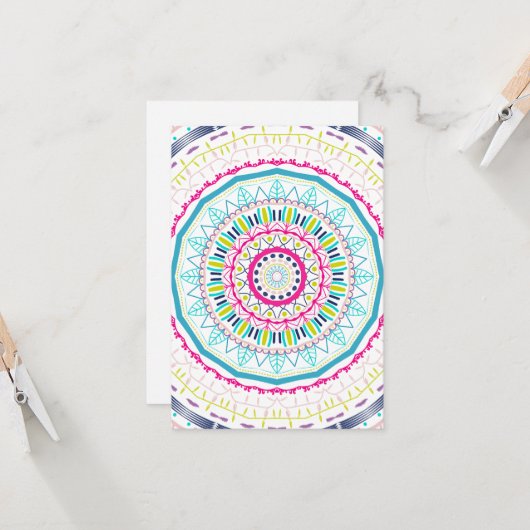 buntes Mandala Karte (Vorderseite/Rückseite Beispiel)