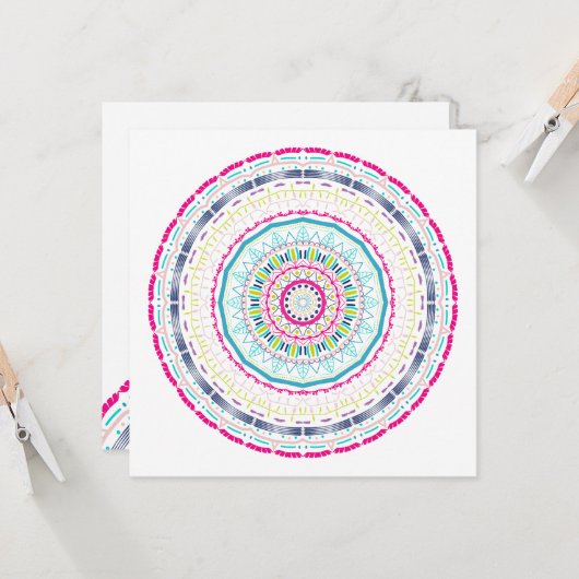 buntes Mandala Karte (Vorderseite/Rückseite Beispiel)