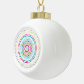 buntes Mandala Keramik Kugel-Ornament (Rechts)