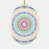 buntes Mandala Keramik Ornament (Vorne)