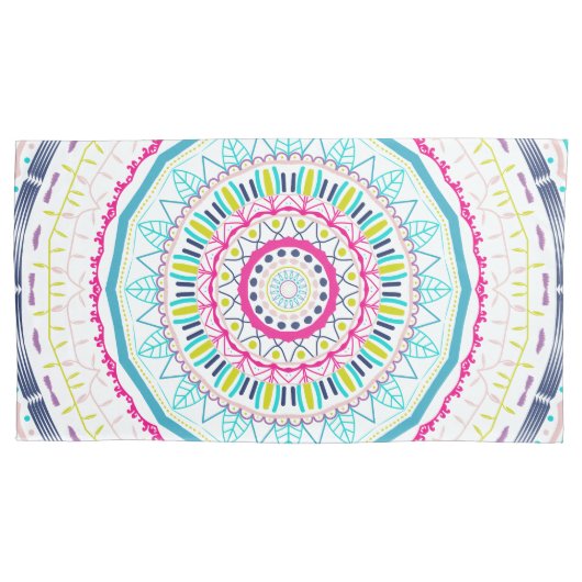 buntes Mandala Kissenbezug (Vorderseite-Links)