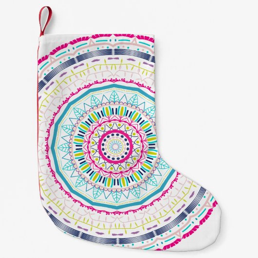 buntes Mandala Kleiner Weihnachtsstrumpf (Vorderseite)