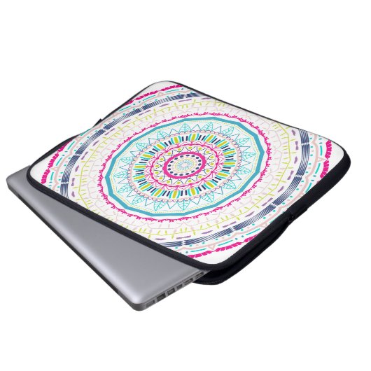 buntes Mandala Laptopschutzhülle (Vorne Knopf)