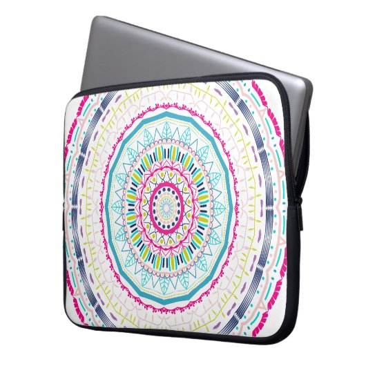 buntes Mandala Laptopschutzhülle (Vorderseite Links)