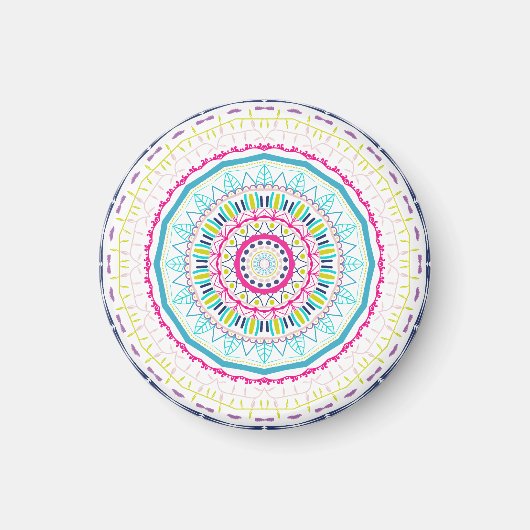 buntes Mandala Magnet (Vorne)