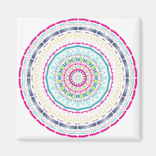 buntes Mandala Magnet (Vorne)